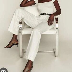 BNWT Reformation White High-Waisted Trousers